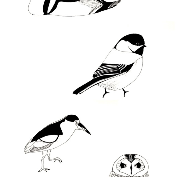 Hand-drawn Montessori wall art high contrast black & white baby prints - Picture 3 of 5